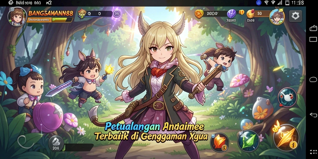 Screenshot utama BANGSAWAN88 yang menampilkan aksi seru bertarung.