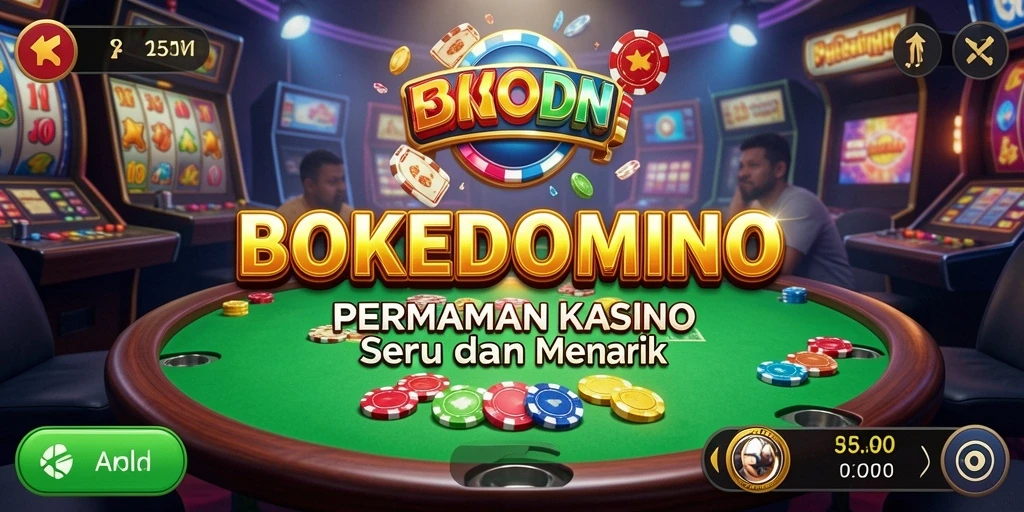 Tampilan gameplay menarik BOKEDOMINO yang penuh strategi Kasino.