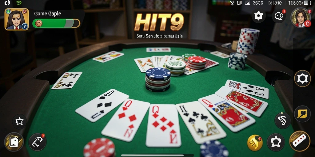 Screenshot gameplay HIT9 menampilkan keseruan bermain Gaple.