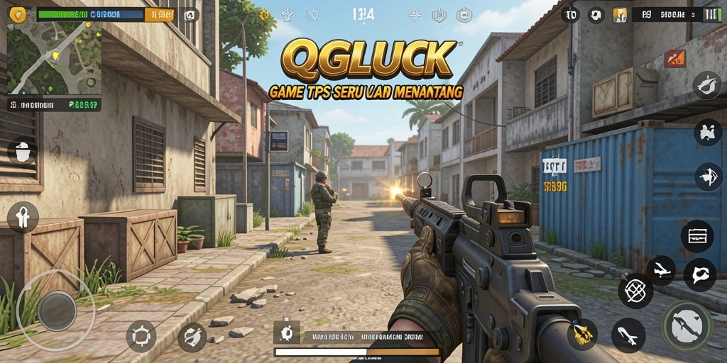 Tampilan seru gameplay TPS QGLUCK dengan aksi menegangkan.