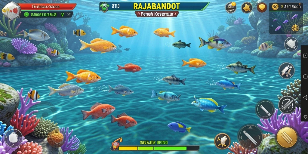 Screenshot gameplay RAJABANDOT yang seru saat menembak ikan.