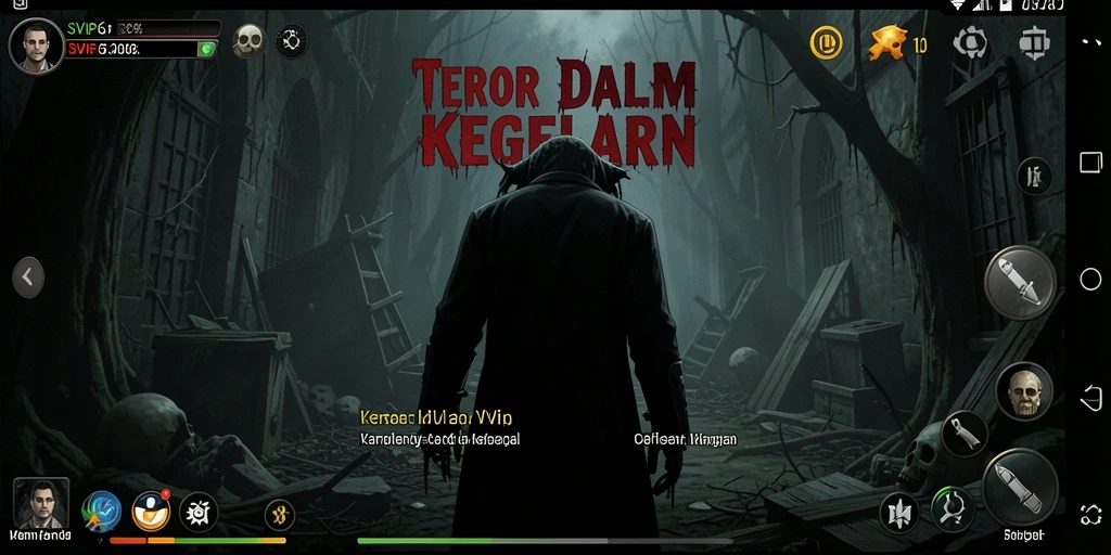 Tangkapan layar gameplay SVIP6 menampilkan lokasi angker yang menakutkan