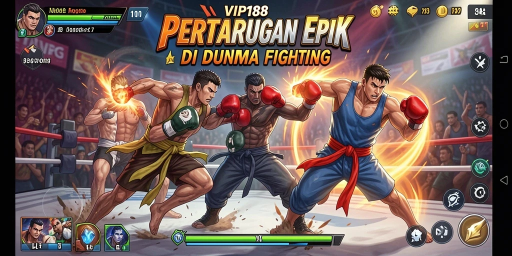 Tampilan gameplay pertarungan mendebarkan di VIP188.
